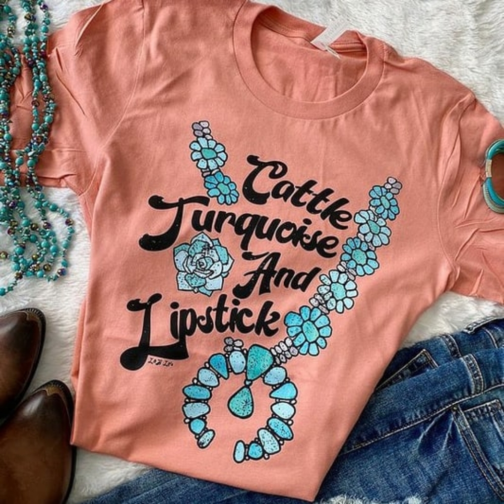 Crew Neck Western Short Sleeve T- Shirt LAST ONE